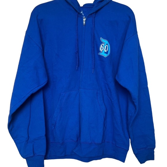 Blue 60th anniversary Disneyland resort full zip jacket with back graphic - Picture 1 of 4